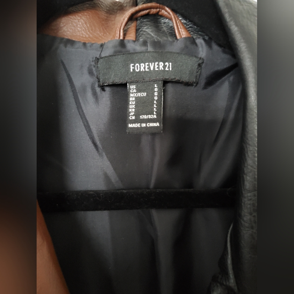Forever 21 Colorblock Leather Jacket - Picture 2 of 5